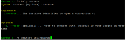 Verbinden zu einer Compute Instanz über den connect Befehl